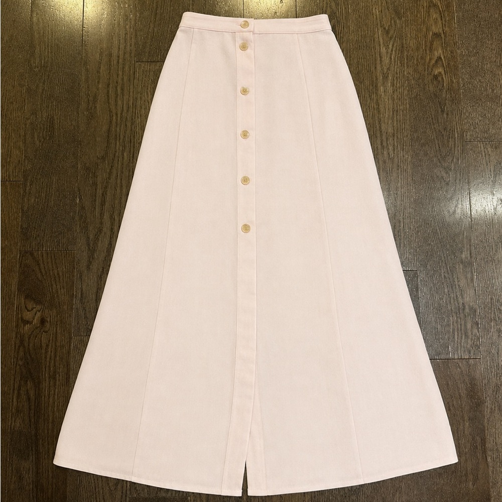 Wilfred Pale Pink A-Line Button-Front Skirt